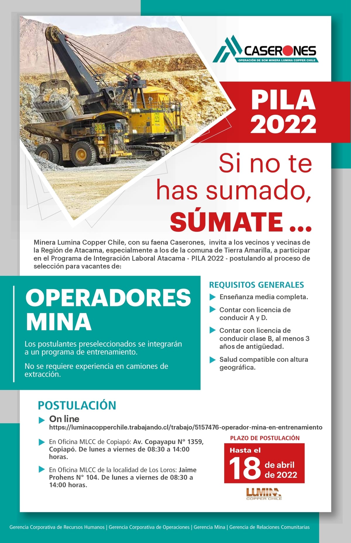 Programa operadores de mina 2022 caserones